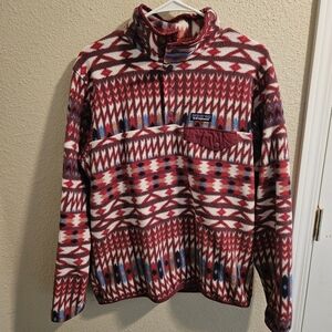 Patagonia Women's Patterned Synchilla Fleece Pullover Quarter Button Sweater